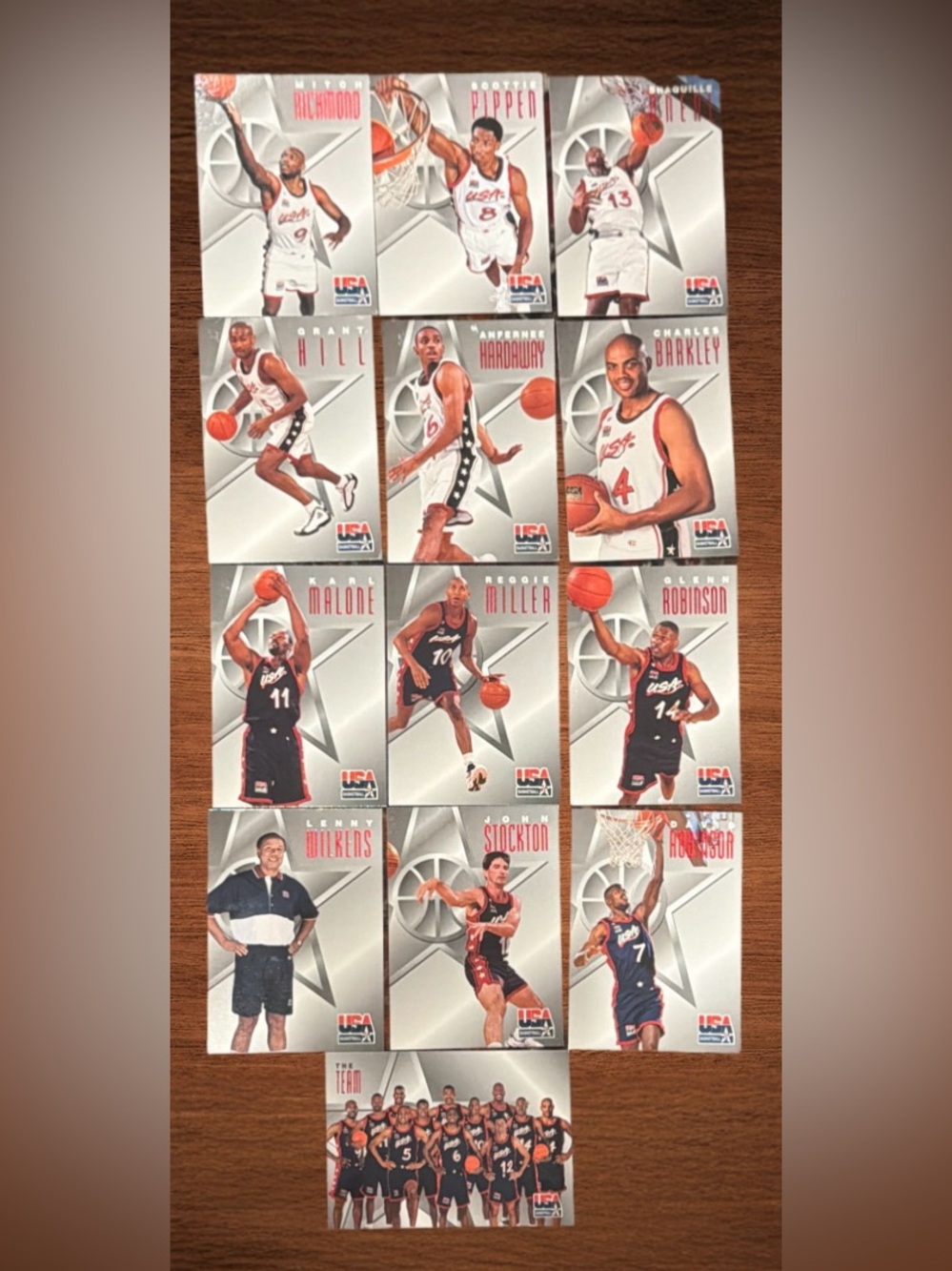 US BASKETBALL OLYMPIC TEAM 1996 CARDS SKYBOX TEXACO. LOT OF 13 cards